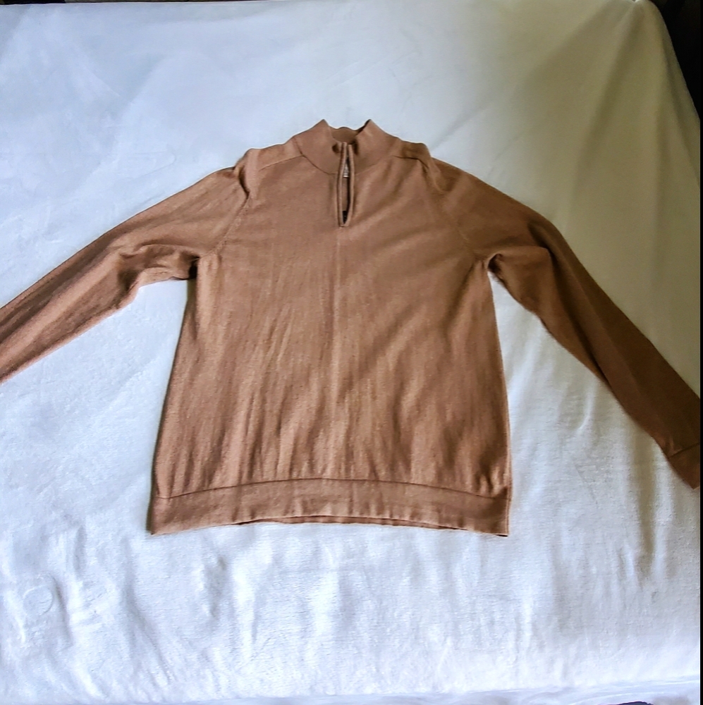 L.L. Bean Zipper Pullover Sweater Cashmere Blend